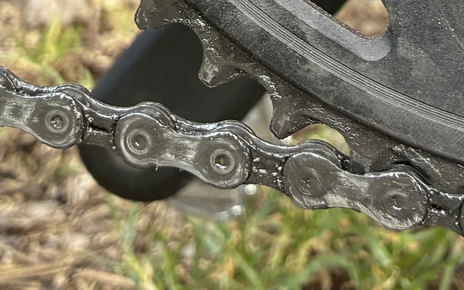 Nahaufnahme eines Fahrrad-Antriebs mit Kassette und Schaltwerk